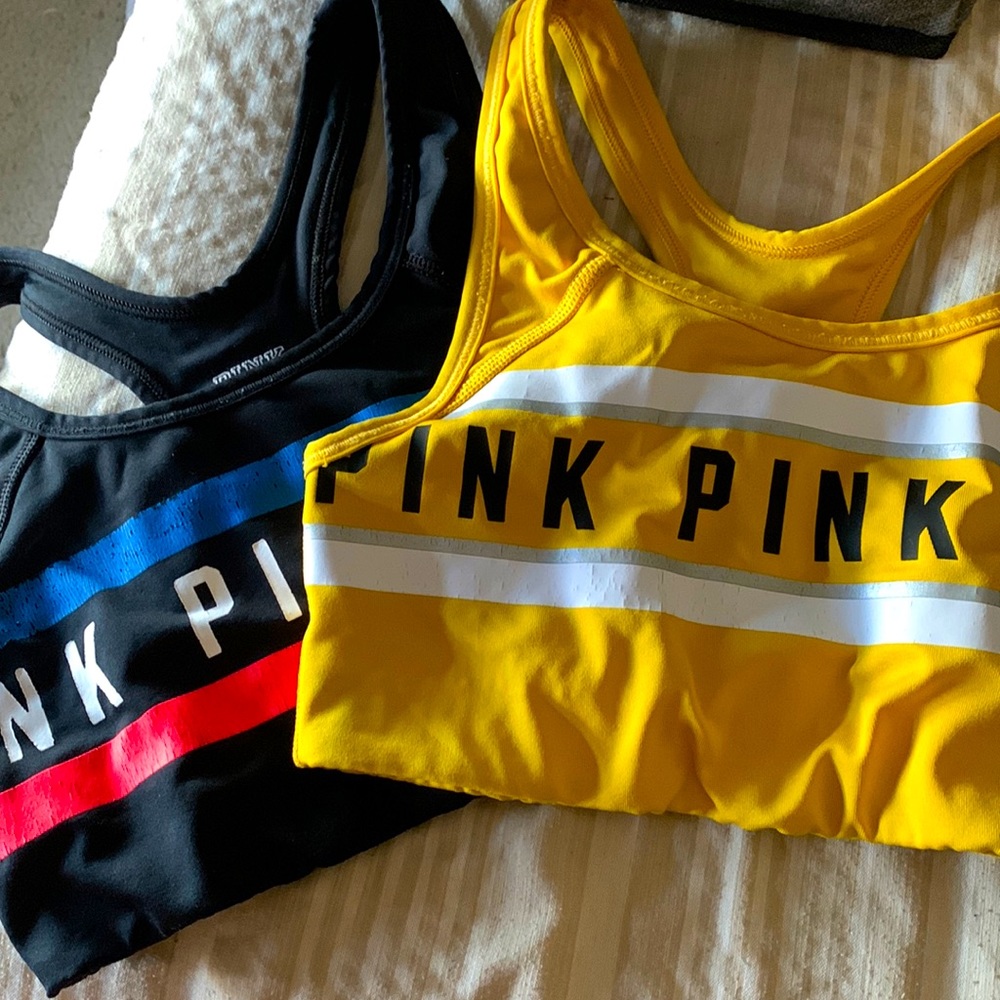 Fair condition.Size small for the black sports bra,size small for the yellow.